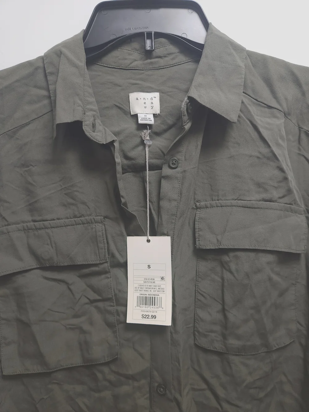 A New Day Olive Green Utility Shirt – Women’s Small | NWT